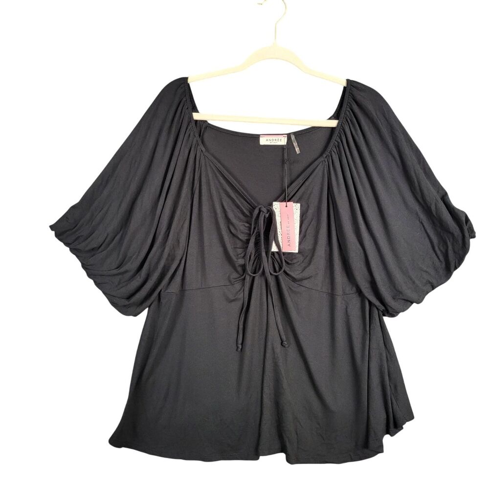 NWT Andree by UNIT Black Babydoll Milkmaid Cinch Top Whimsigoth Fairy SIZE 2X